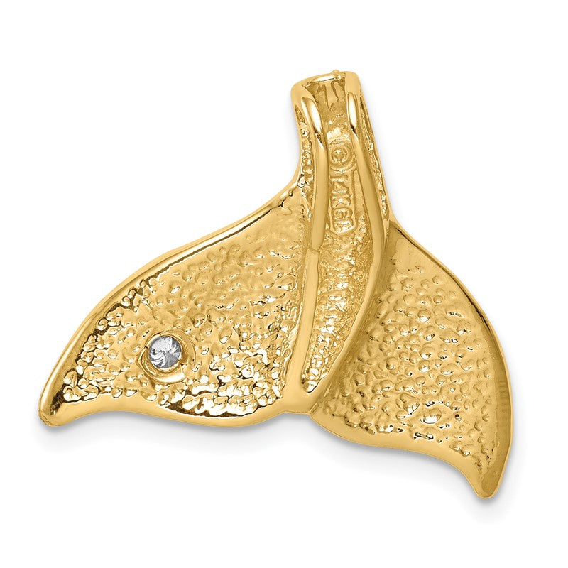 14K Diamond Whale Tail Chain Slide YC853