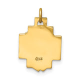 14k Hollow Polished and Satin Small Jesus Cross Medal XR1734