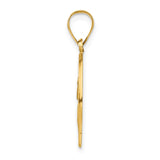 14k Polished and Satin Hollow St Paul Medal Round Pendant XR1377