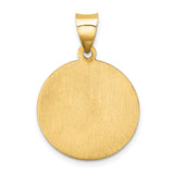14k Polished and Satin Hollow St Paul Medal Round Pendant XR1377