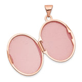 14k Rose Gold Polished Plain 21mm Oval Locket XL675