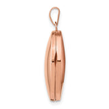 14k Rose Gold Polished Plain 21mm Oval Locket XL675