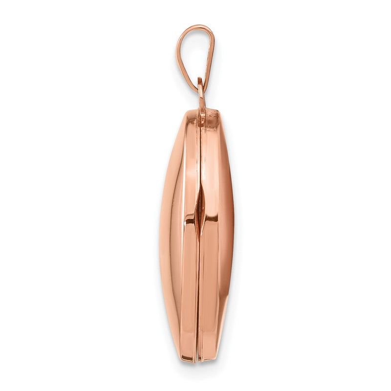 14k Rose Gold Polished Plain 21mm Oval Locket XL675