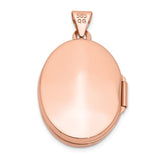 14k Rose Gold Polished Plain 21mm Oval Locket XL675