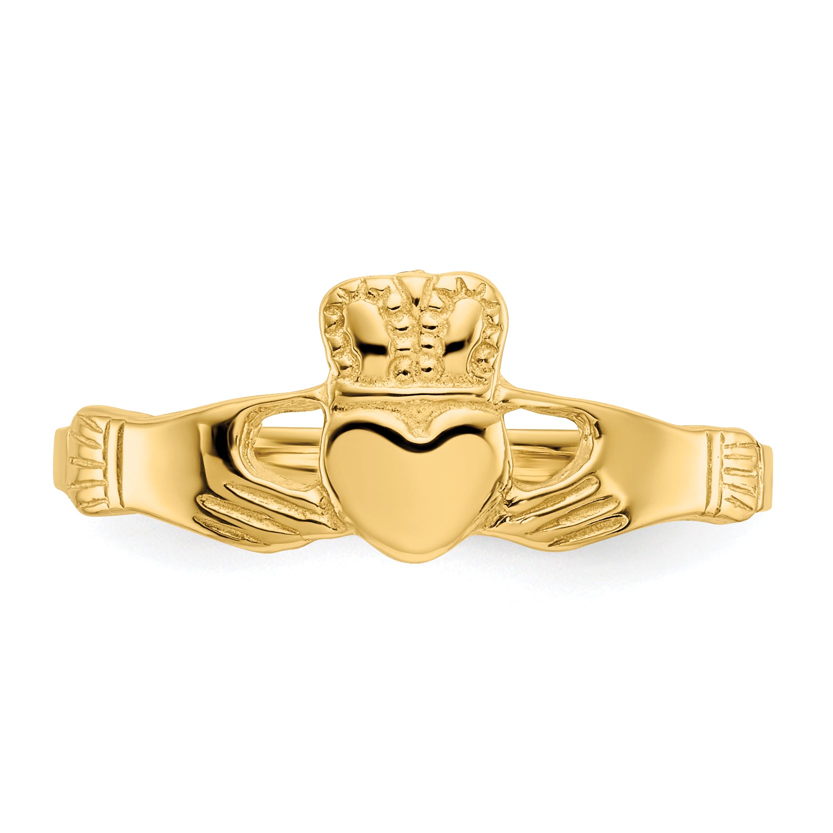 14k Ladies Polished Claddagh Ring D1862