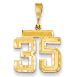14k Medium Diamond-cut Number 35 Charm MN35