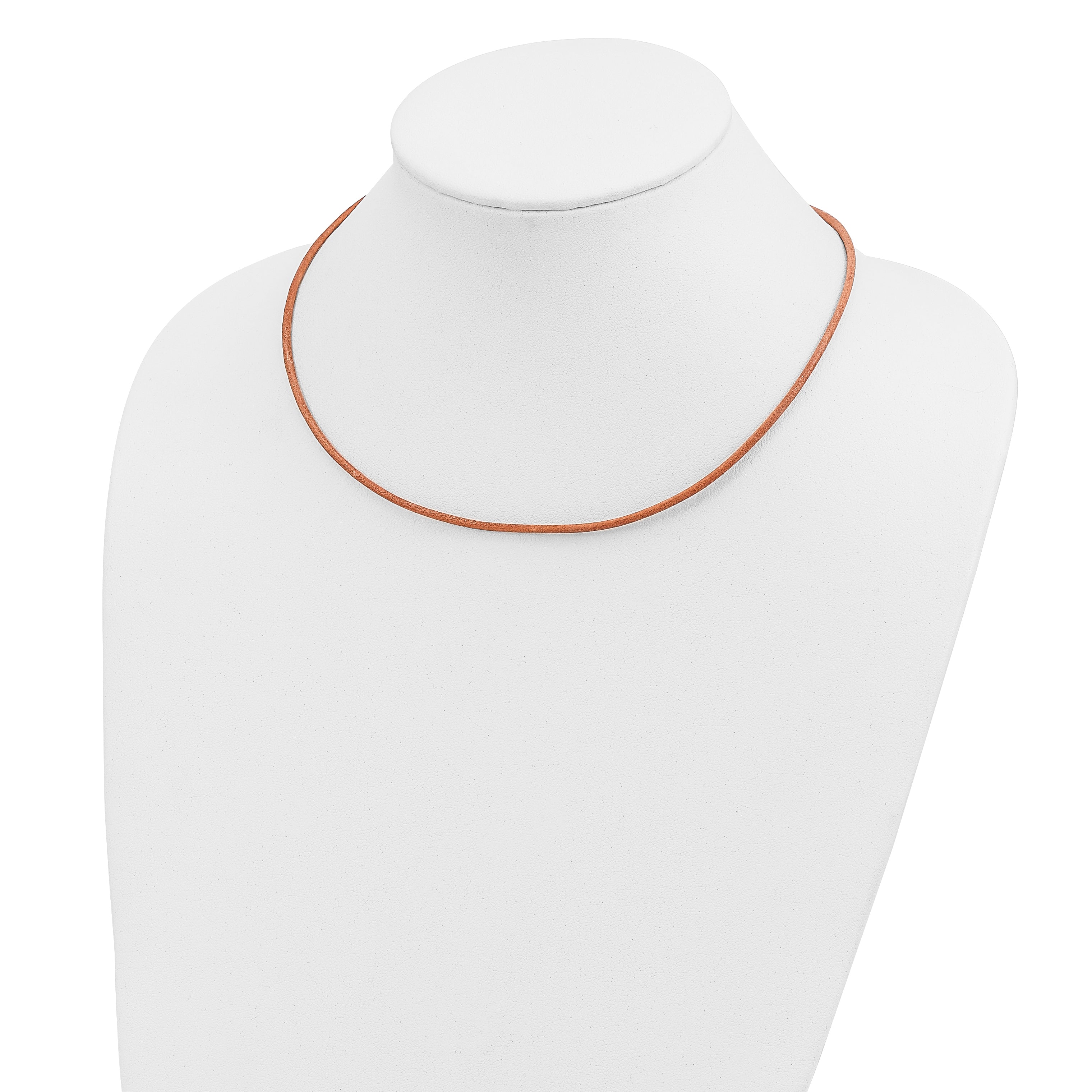 14k Yellow Clasp 2mm 16 inch Natural Leather Cord Necklace XG263