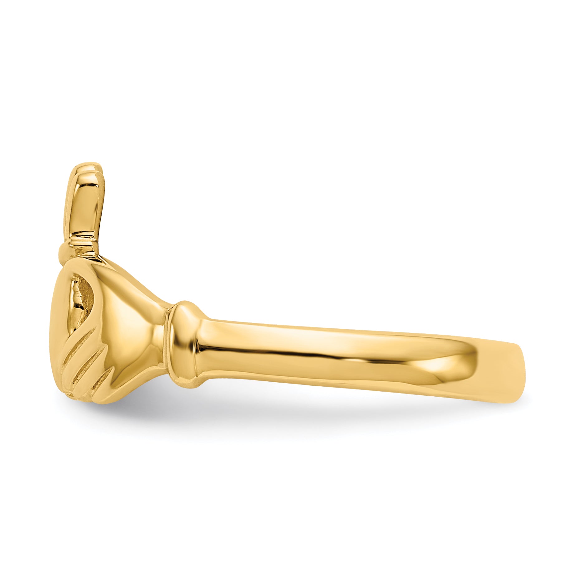 14k Polished Claddagh Ring R123