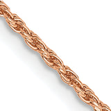 14K Rose Gold 10 inch 1.5mm Diamond-cut Man Made Rope with Lobster Clasp Anklet R012