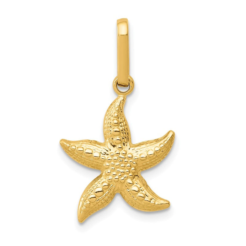 14k Textured Hollow Starfish Pendant YC1111