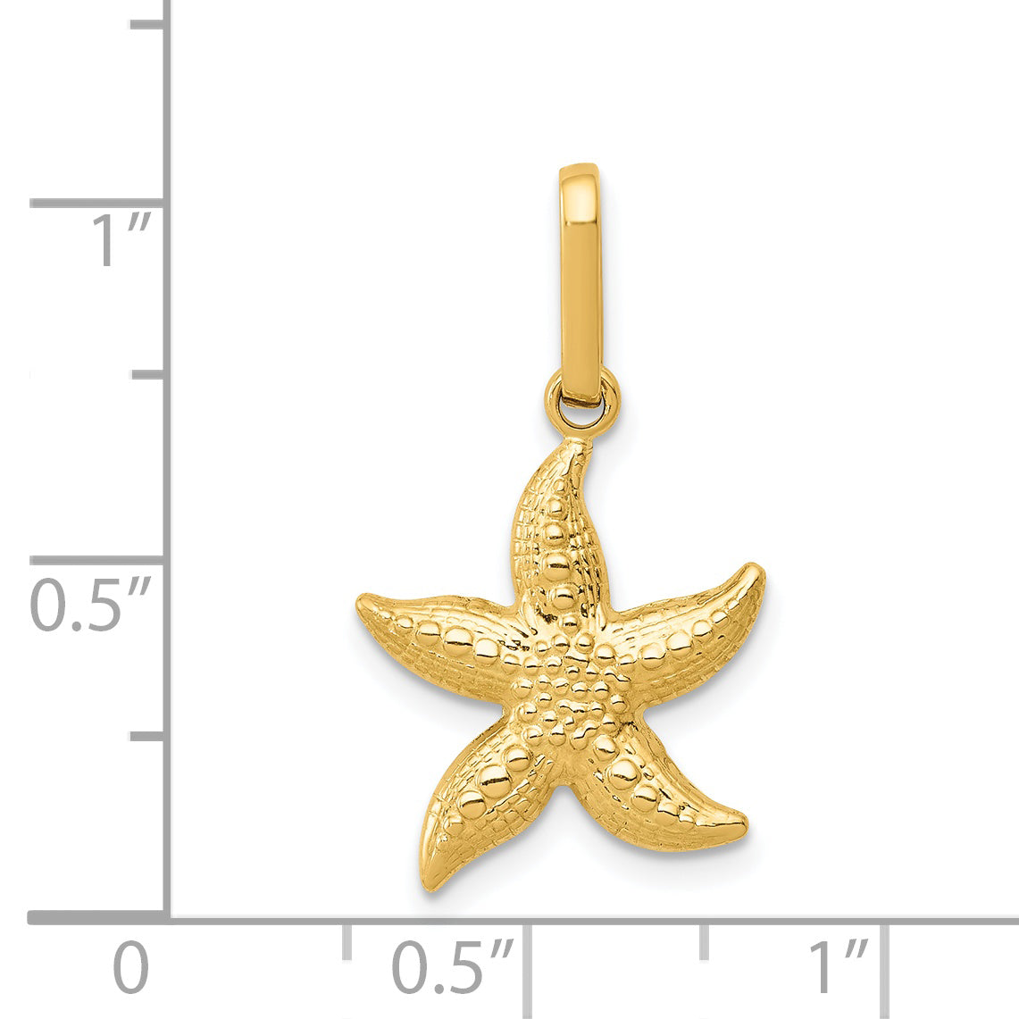 14k Textured Hollow Starfish Pendant YC1111