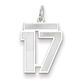 14kw Medium Satin Number 17 Charm WSM17