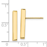 14k Polished 3x20mm Bar Post Earrings TF1379