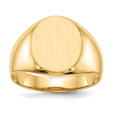 14k 12.0x14.5mm Open Back Mens Signet Ring RS131