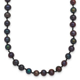 14k 4-5mm Black Near-Round Freshwater Cultured Pearl 16 inch Necklace BPN040