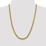 14K 18 inch 5mm Semi-Solid Diamond-cut Wheat with Lobster Clasp Chain BC186
