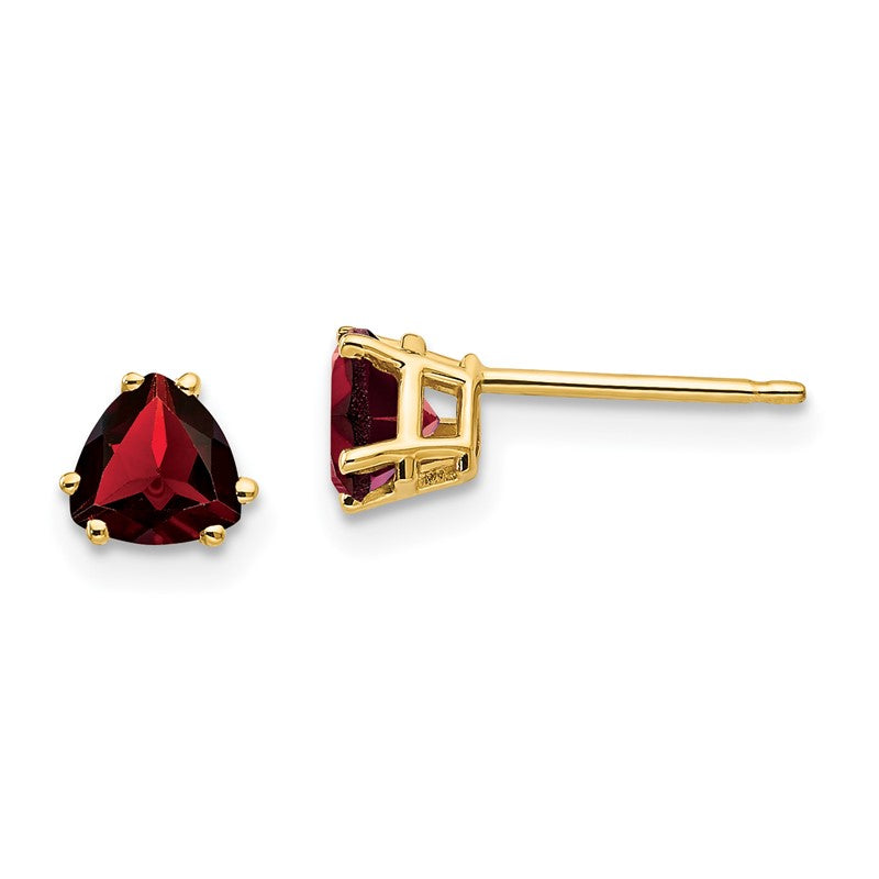 14k 5mm Trillion Garnet Post Earrings XE93GA