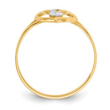 14K and White Rhodium Polished Heart Ring K2072