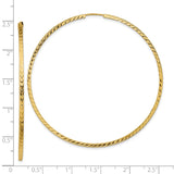 14k 1.35x60mm Diamond-cut Square-Tube Endless Hoop Earrings TF1003