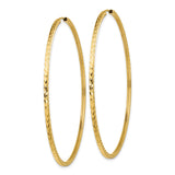 14k 1.35x60mm Diamond-cut Square-Tube Endless Hoop Earrings TF1003