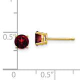 14k 5mm Round Garnet Post Earrings XE72GA