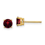 14k 5mm Round Garnet Post Earrings XE72GA