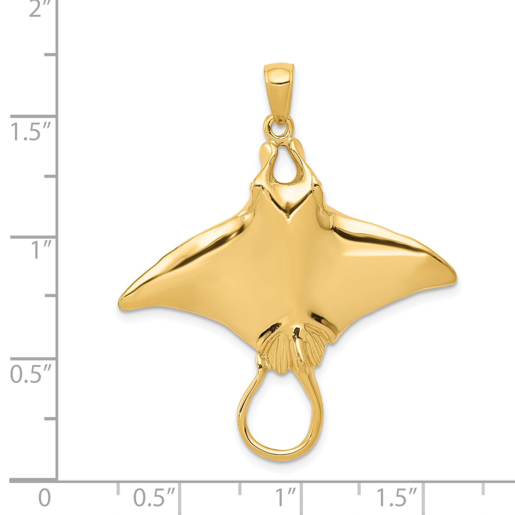 14k Large Manta Ray Pendant K2929