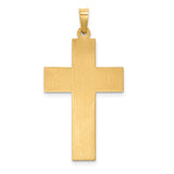 14k Two-tone Hollow Polished Rope Edge Latin Crucifix Pendant XR1857