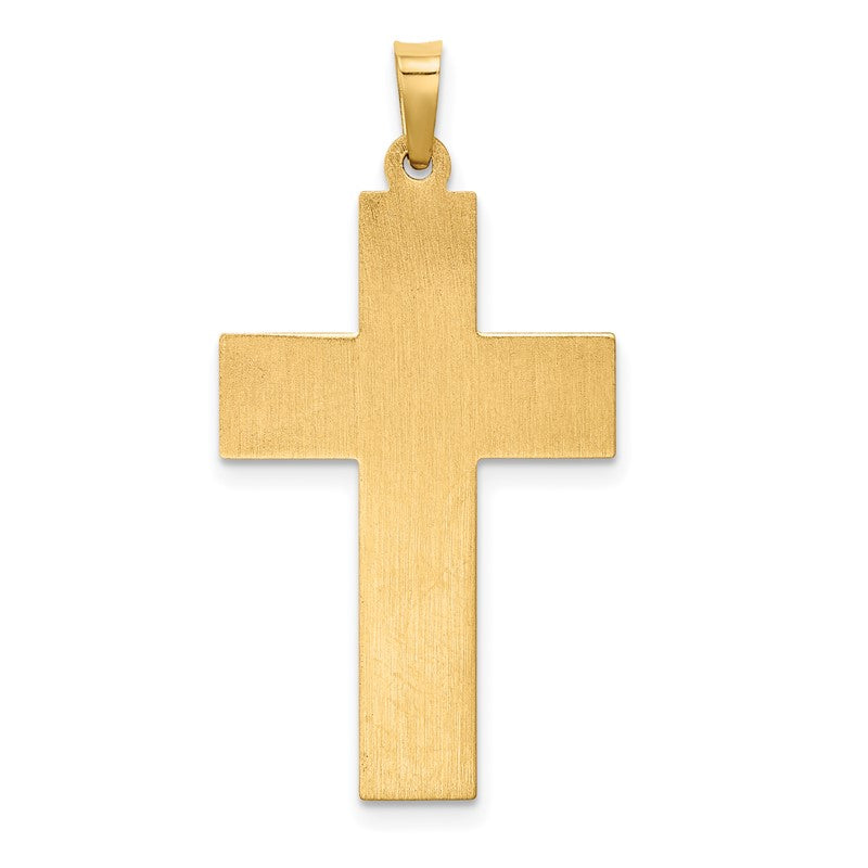 14k Two-tone Hollow Polished Rope Edge Latin Crucifix Pendant XR1857