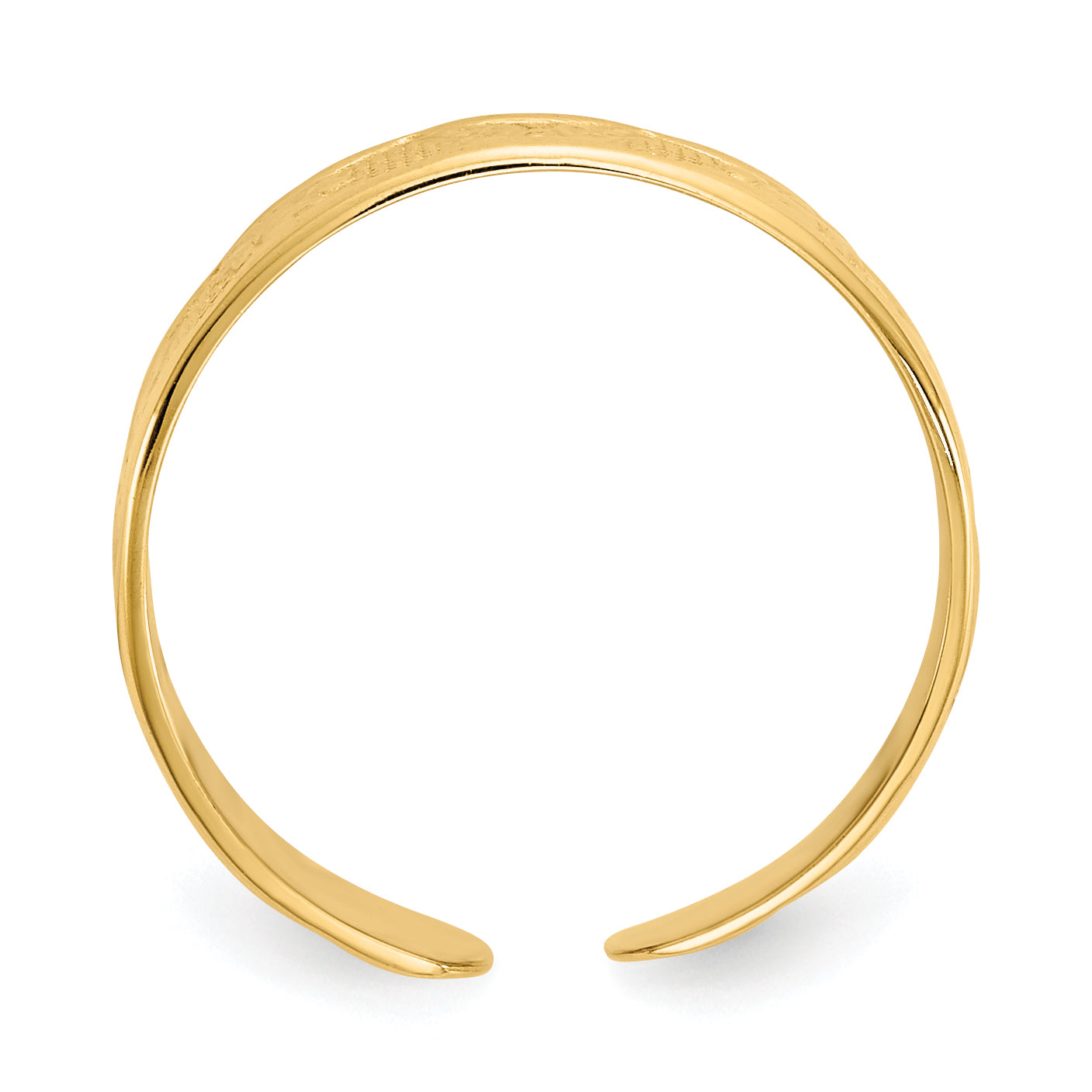 14K Adjustable Polished 3mm Band Toe Ring R567