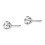 Inverness 14k White Gold 5mm Square CZ Post Piercing Earrings 139E