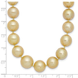 14k 9-12mm Golden South Sea Saltwater Cultured Graduated Baroque Pearl 19 inch Necklace XF746