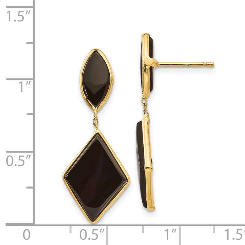 14k Black Onyx Dangle Post Earrings XY812