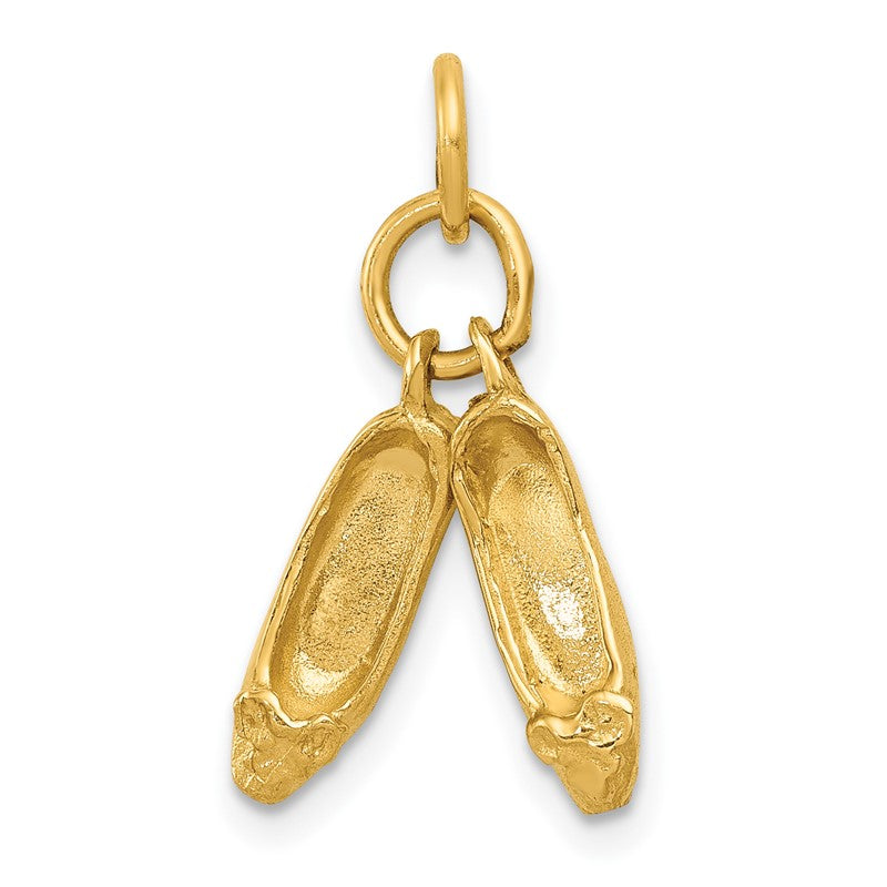 14K 3-D Ballet Slippers Charm A0181
