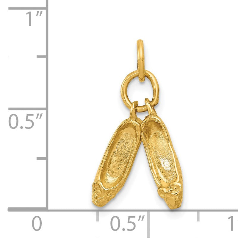 14K 3-D Ballet Slippers Charm A0181