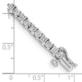 14k White Gold Complete 1 carat Round and Baguette Diamond 7 inch Tennis Bracelet BM4667