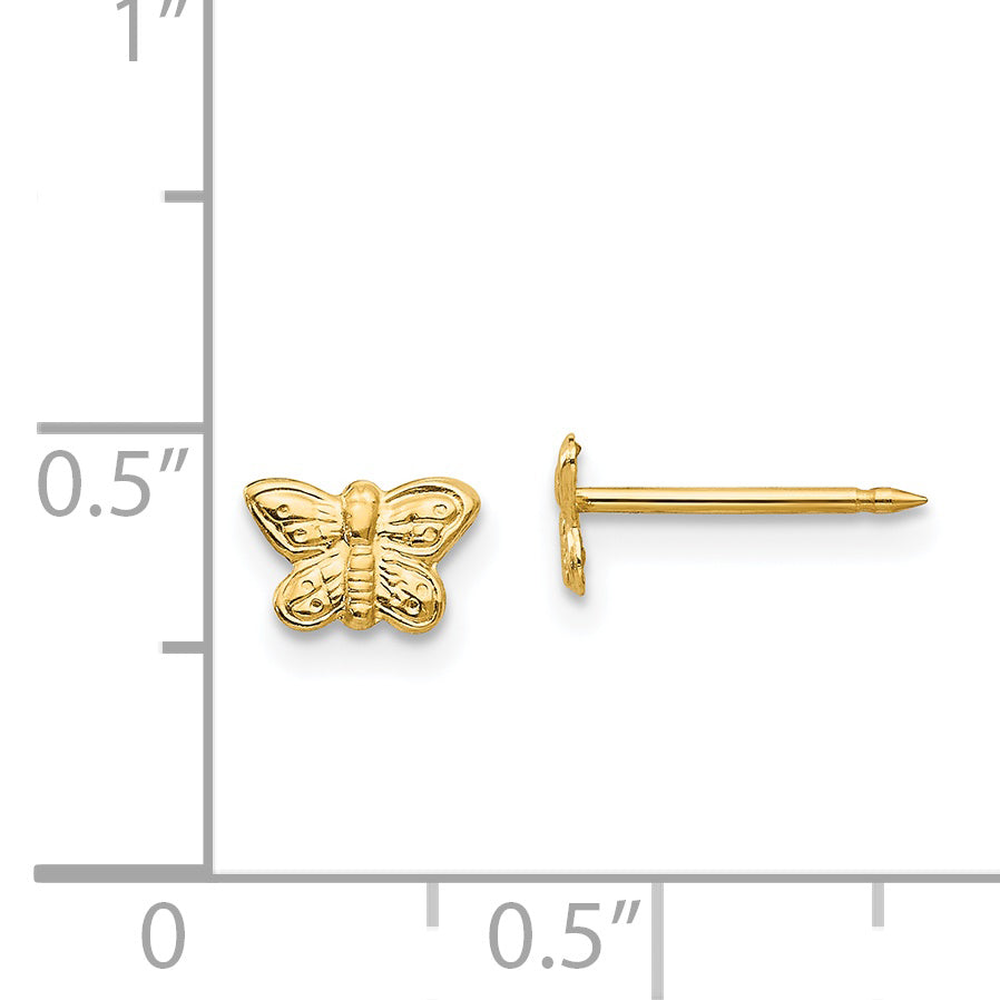 Inverness 14k 7mm Butterfly Post Piercing Earrings 269E