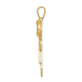 14k Two-tone The Kids Medium Girl with Bow on Right Engravable Kiss Charm XK246