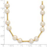14k 6-7mm White Near-Round Freshwater Cultured Pearl Beaded 18 inch Necklace XF557