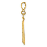 14k Large Brushed Diamond-cut Number 30 Charm LN30