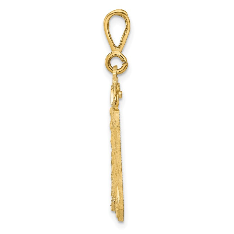 14k Large Brushed Diamond-cut Number 30 Charm LN30