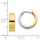 14k Two-tone Round Hinged Hoop Earrings TM601