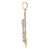 14k Two-tone Diamond-cut Mariners Crucifix Pendant C3717