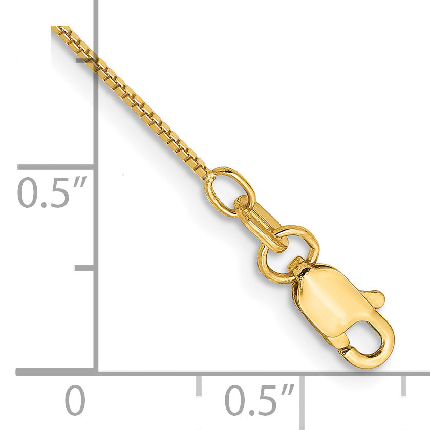 14K 14 inch .7mm Box with Lobster Clasp Chain BOX075