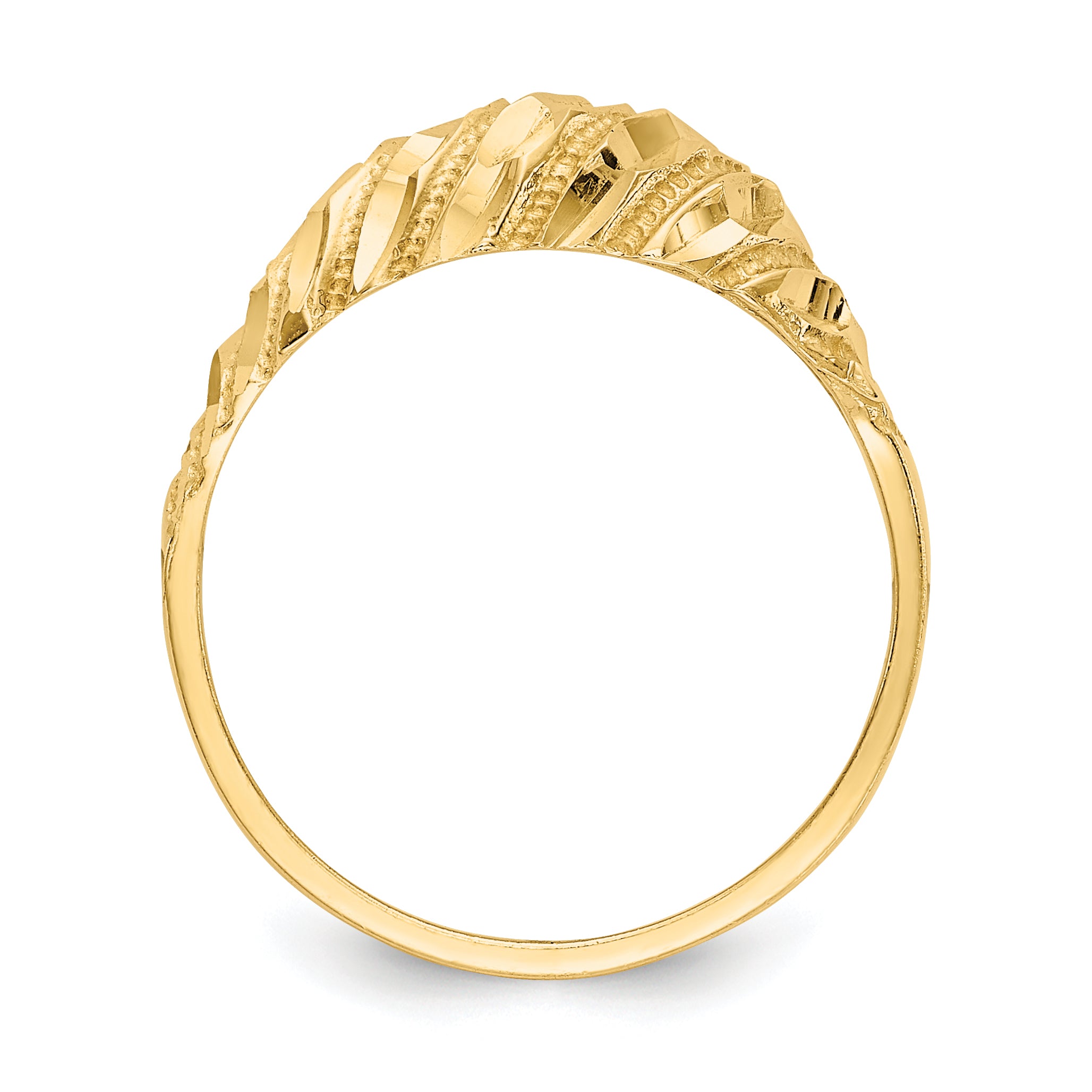 14K Diamond-cut Dome Ring K3882