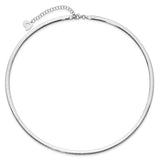 14k Two-tone 4mm Lightweight Reversible 16 inch Omega Necklace Plus 2 inch Heart Chain Extender ROML4