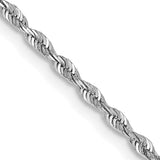 14K White Gold 10 Inch 1.85mm Diamond-cut Quadruple Rope Lobster Clasp Chain WQT014