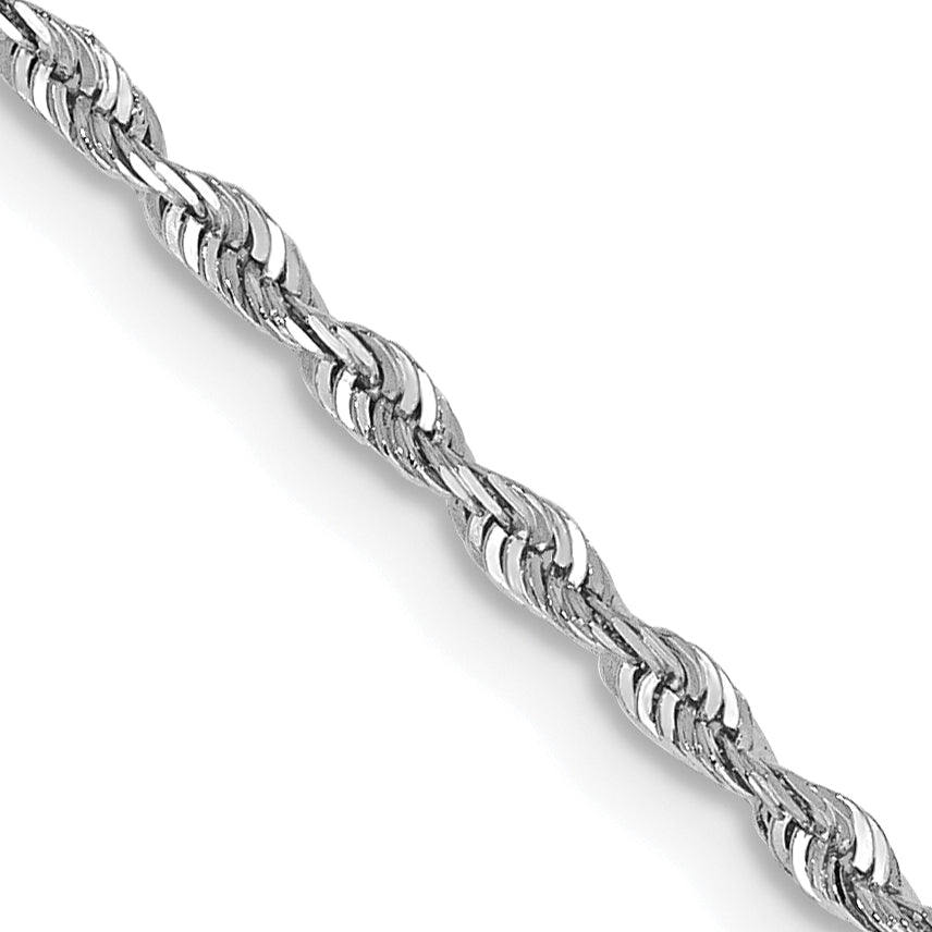 14K White Gold 10 Inch 1.85mm Diamond-cut Quadruple Rope Lobster Clasp Chain WQT014