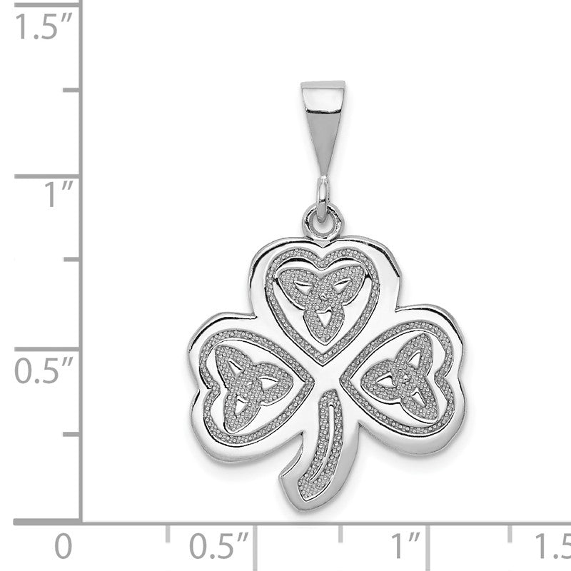 14k White Gold Trinity Clover Pendant K2742