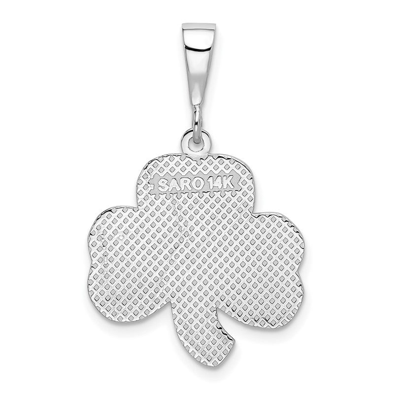14k White Gold Trinity Clover Pendant K2742